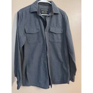 Grizzly Mountain Men's M Long Sleeve Double Brushed Chamois Flannel Blue Gray
